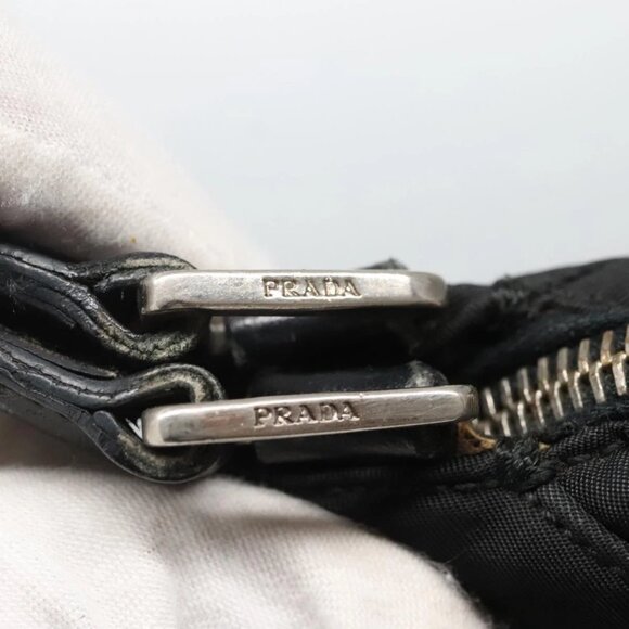 PRADA Tote Bag Nylon Black Silver Auth hk2904 - Picture 12 of 16